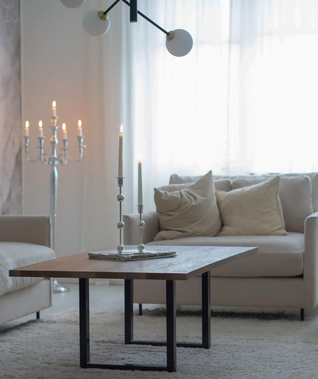 Kávézóasztal 'Wood' - Fa/Fekete