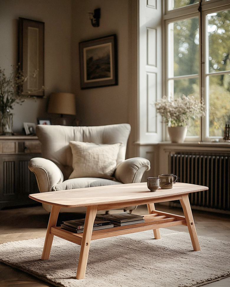 Kávézóasztal 'Créme' - Természetes