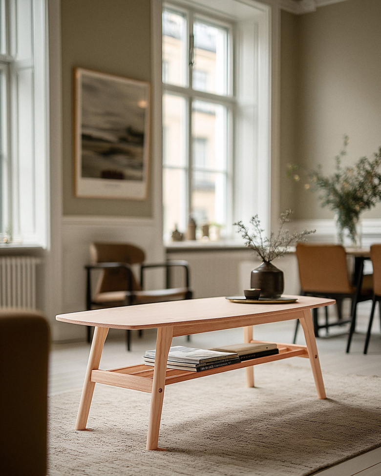 Kávézóasztal 'Créme' - Természetes