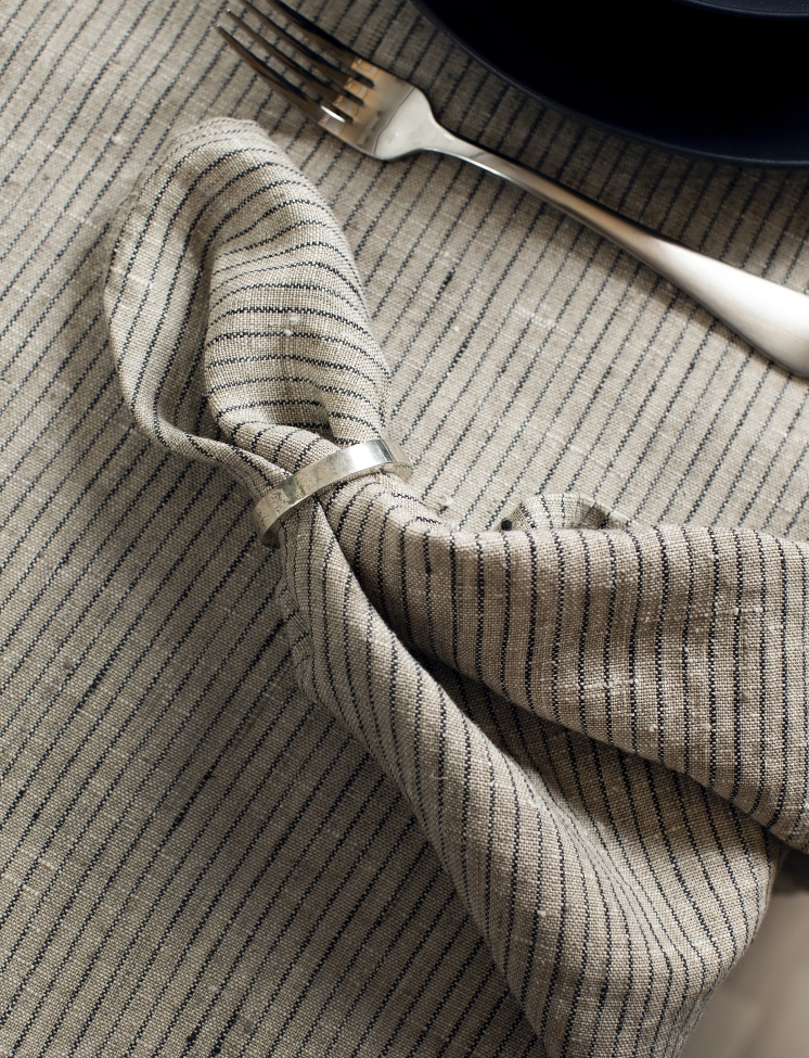 Szalvéta 'Linus' 45x45 - Természetes/Fekete