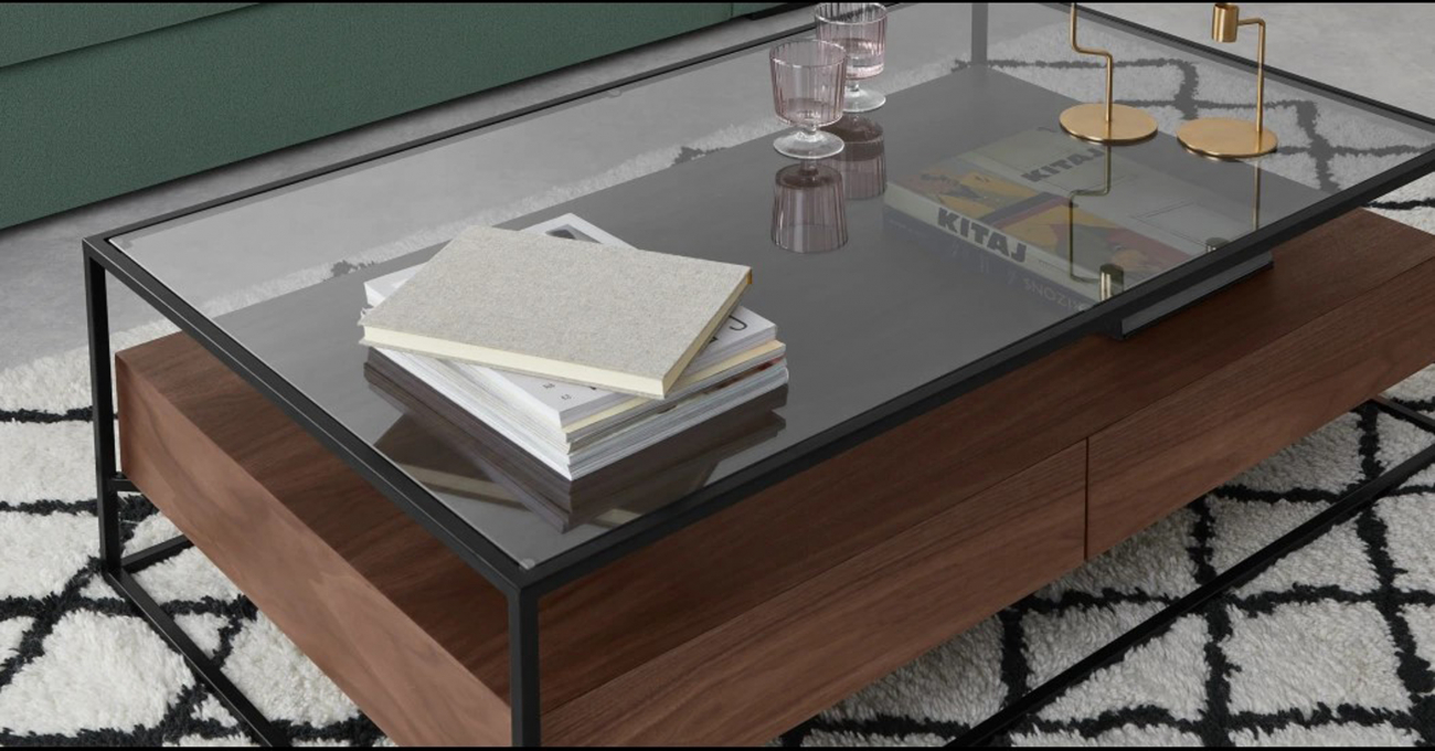 Detroit dohányzóasztal - Dió/Fekete