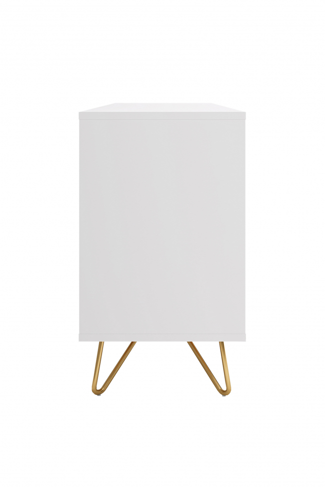 Oldalszekrény 'Elle' - Fehér/Brass
