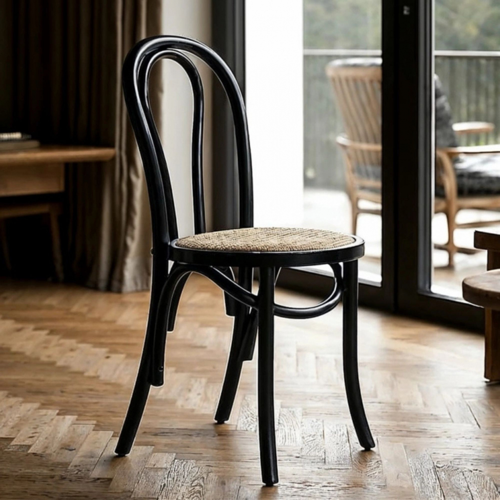 Szék 'Bistro' - Rattan/Fekete