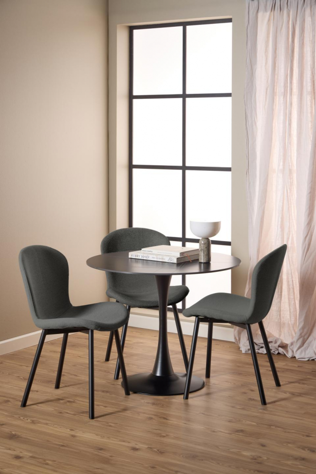 Étkezőasztal 'Malta' Kerek 90x75cm - Fekete