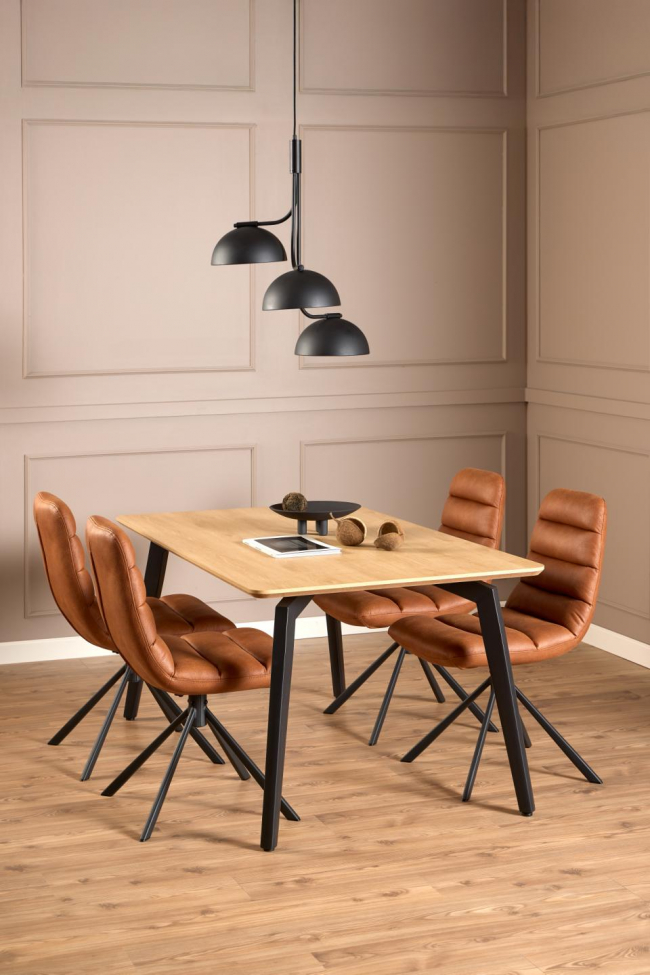 Étkezőasztal 'Cadiz' 160x90cm - Természetes/Fekete