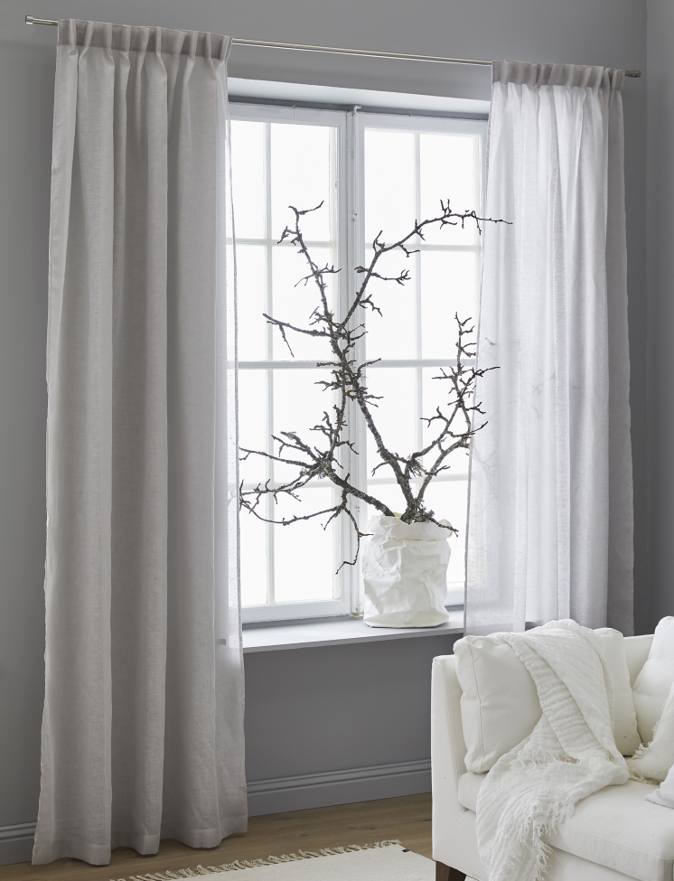 Függöny redőnycsíkkal 'Dalsland' 145x250 - Szürke