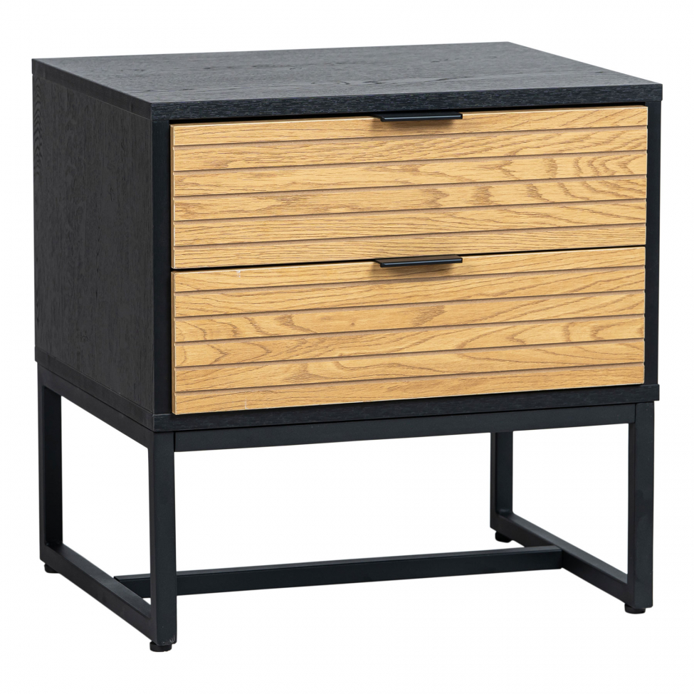 Éjjeliszekrény 'Line' - Tölgy/Fekete