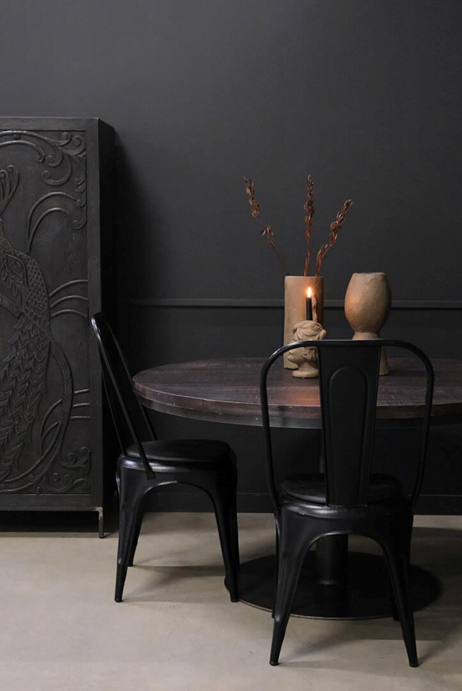 Étkezőasztal 'Jack' Kerek 120cm - Fekete