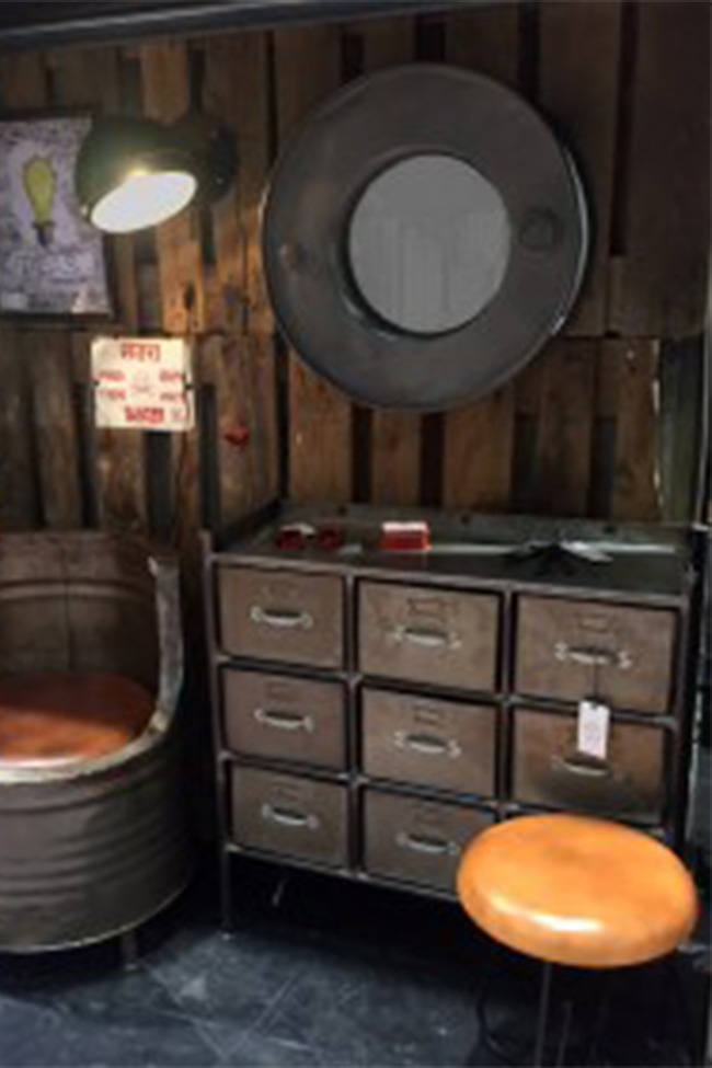 Szekrény 9 fiókkal 'Saga' - Vintage/Patina