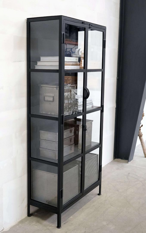 Spencer vitrineszekrény - Fekete