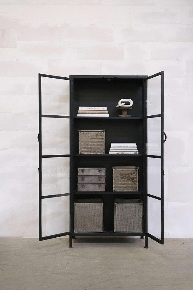 Spencer vitrineszekrény - Fekete