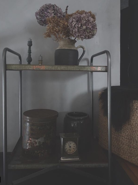 Vintage gurulós asztal 'Eton' - Vas