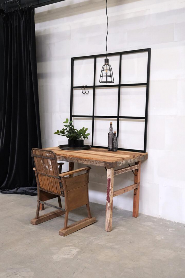 Ipari fal 'New York' S - Fekete