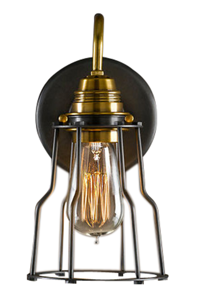 Vintage fali lámpa - Sárgaréz/Fémháló