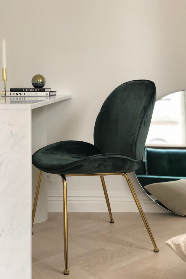 Szék 'Lux' - Zöld/Brass