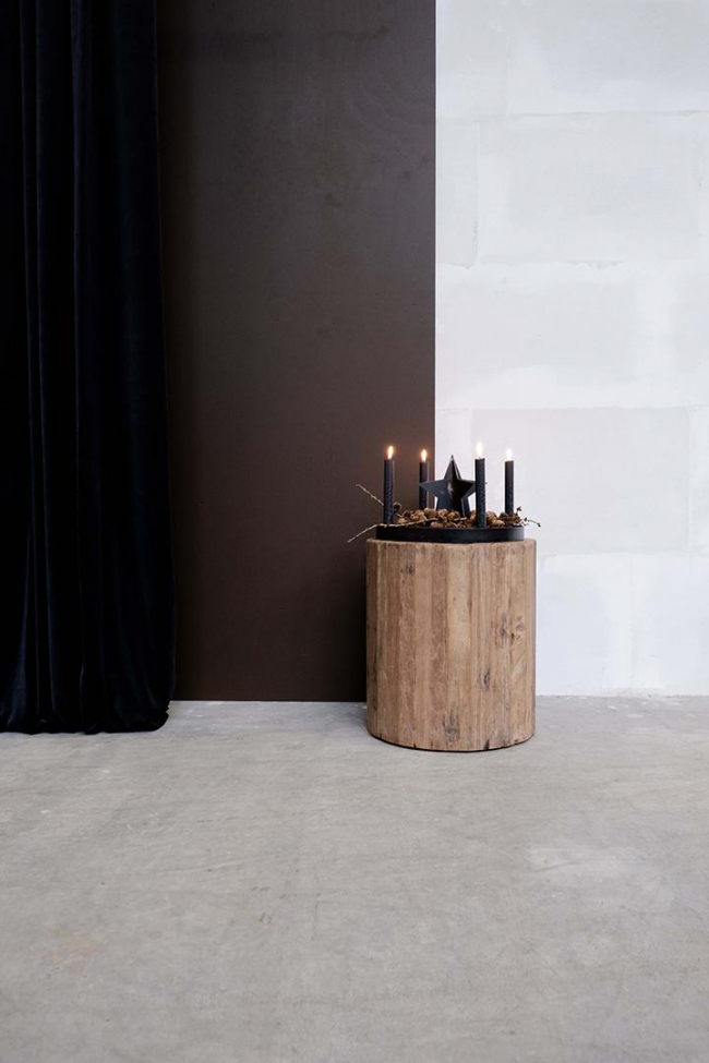 Kerek Vintage Oldalasztal - Fa