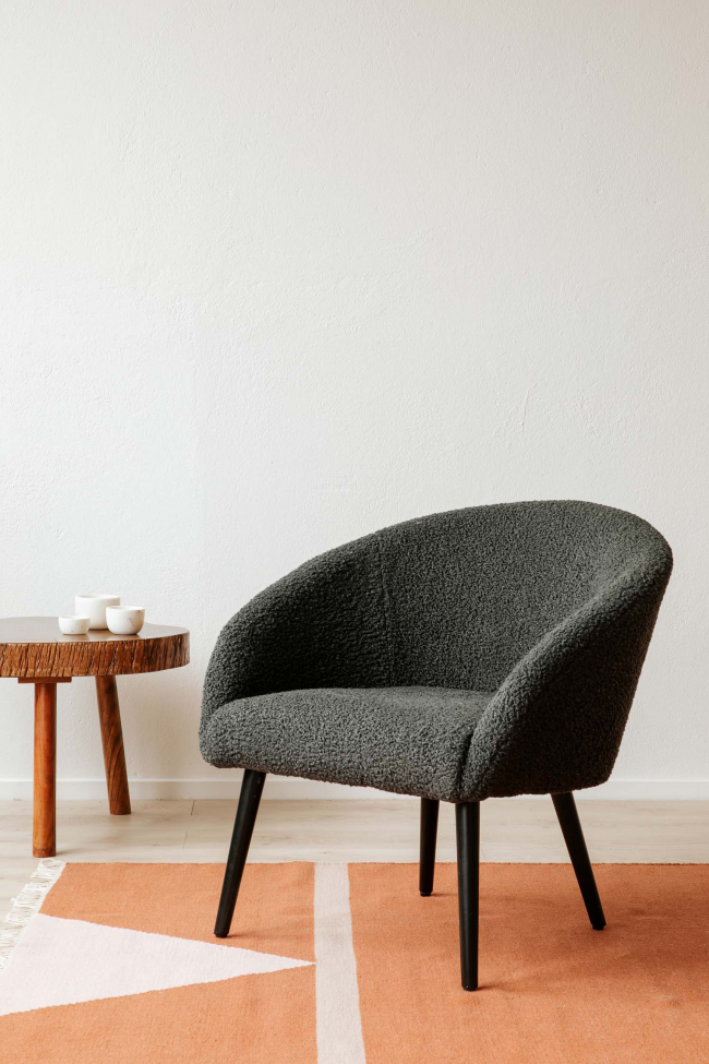 Fotel 'Puffy' - Sötétszürke/Teddy