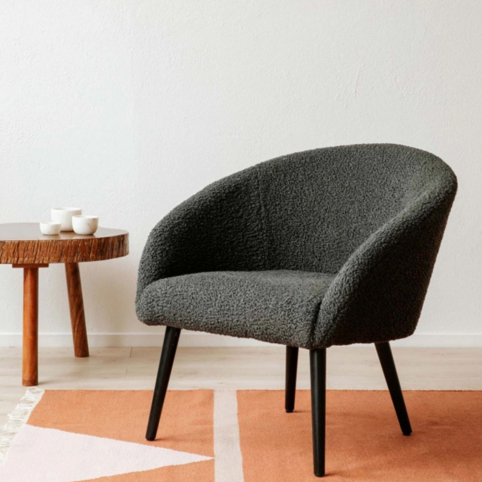 Fotel 'Puffy' - Sötétszürke/Teddy