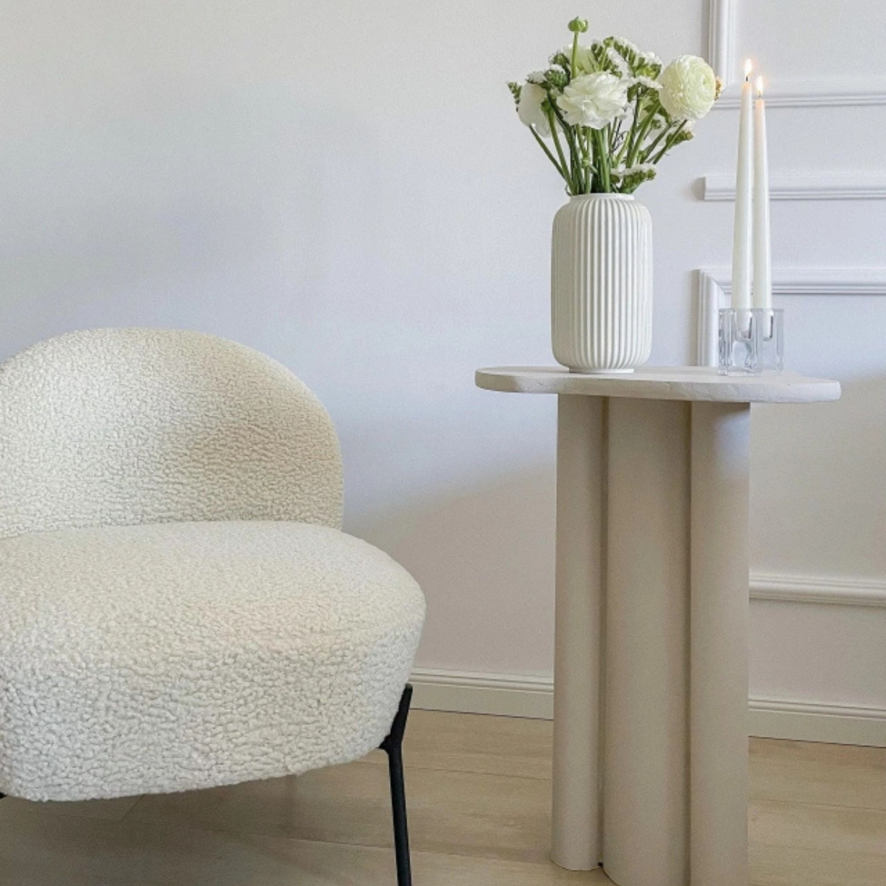 Fotel 'Gori' - Feh&eacute;r/Teddy