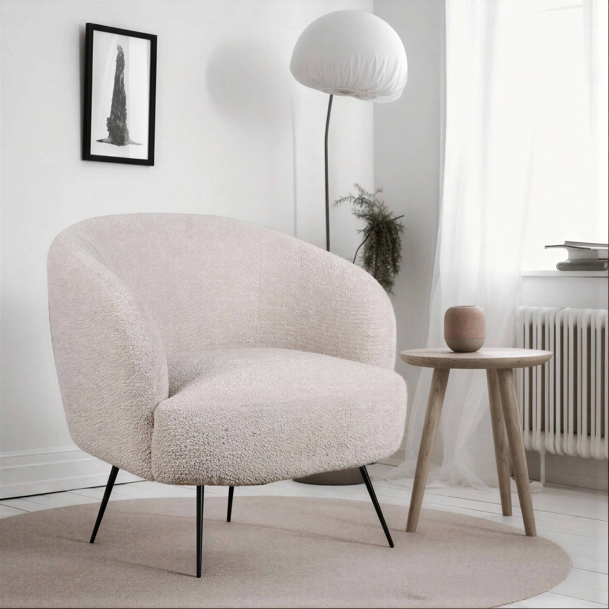 Fotel 'Capri' - Bézs/Bouclé