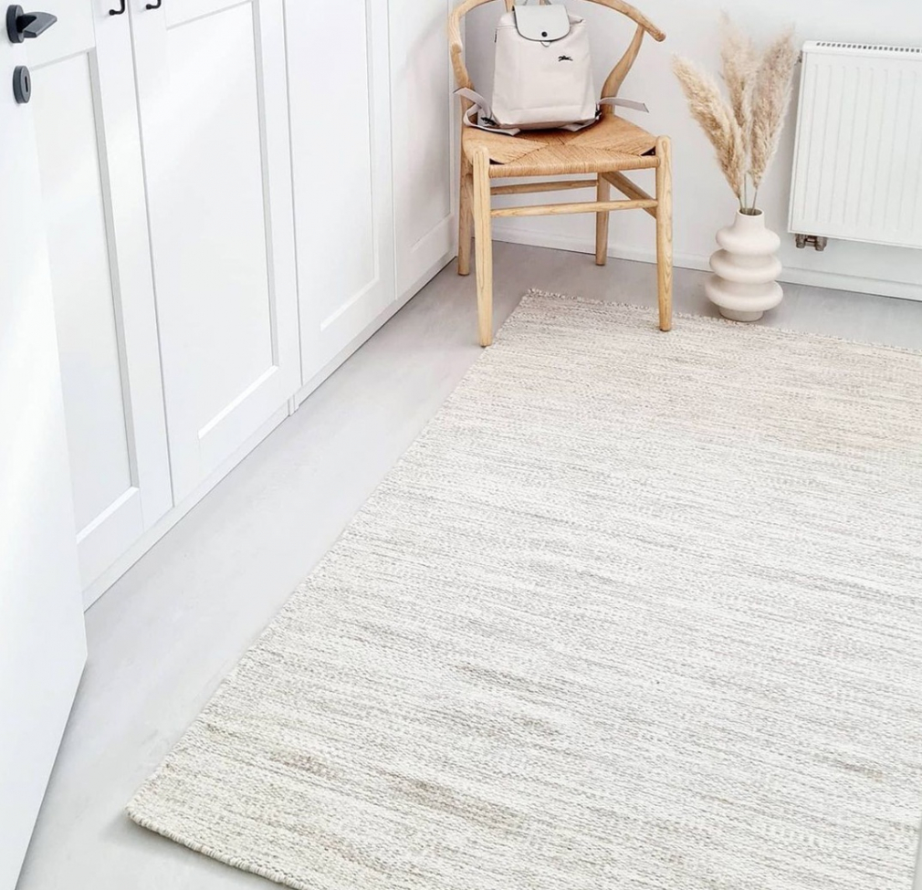 Gyapjú szőnyeg 'Dhurry' 80x150cm - Természetes