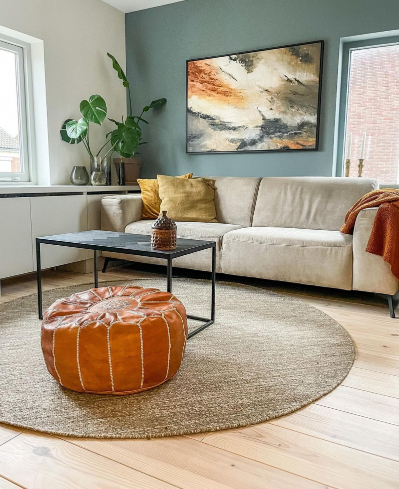 Kerek szőnyeg 'Dhurry' 120cm - Bézs