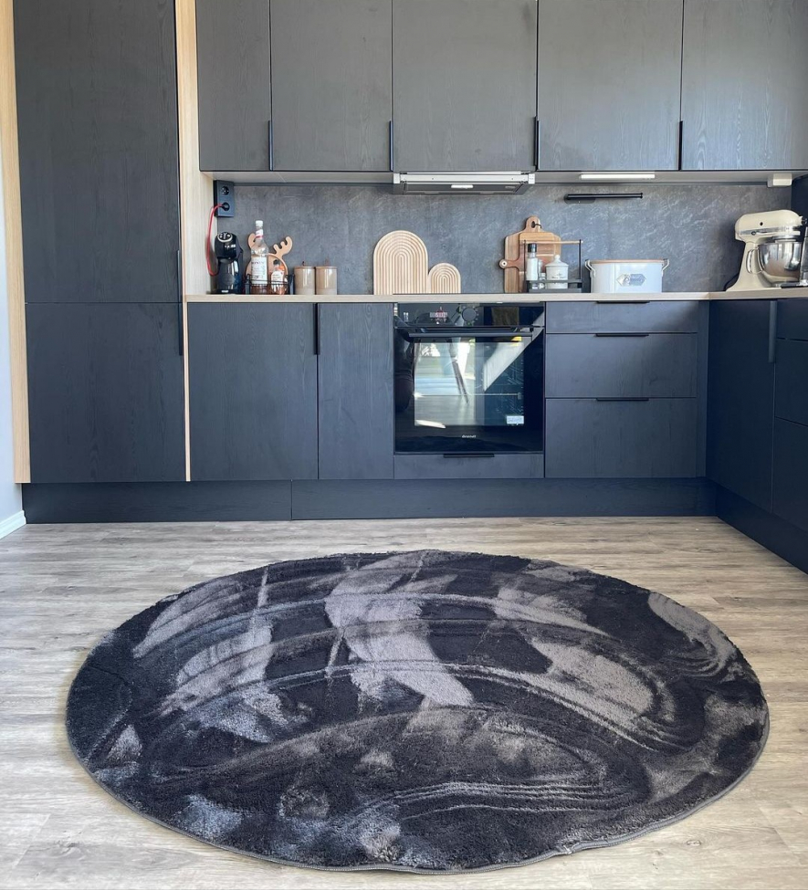 Kerek szőnyeg 'Aranga Super Soft' 120cm - Antracit