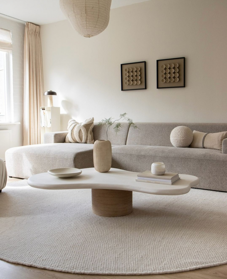 Kerek szőnyeg 'Coastal' 160cm - Cream