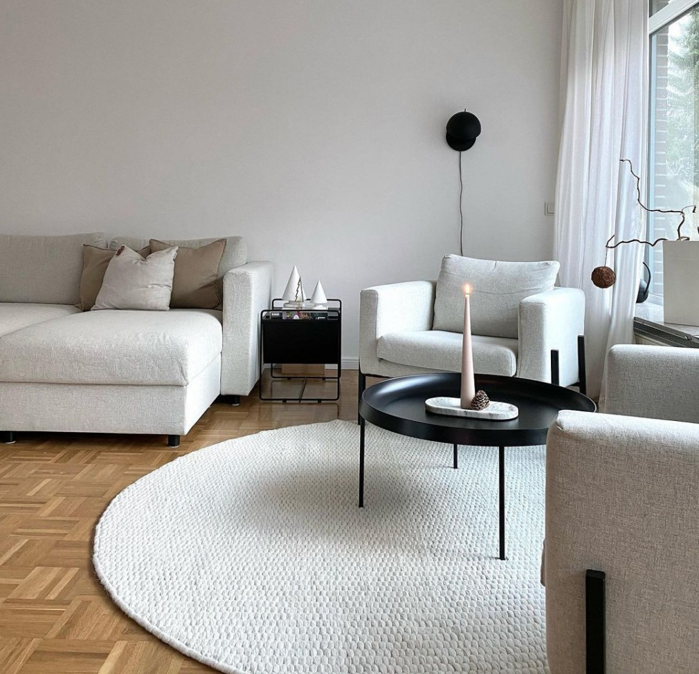 Kerek szőnyeg 'Cartmel' 300cm - Offwhite