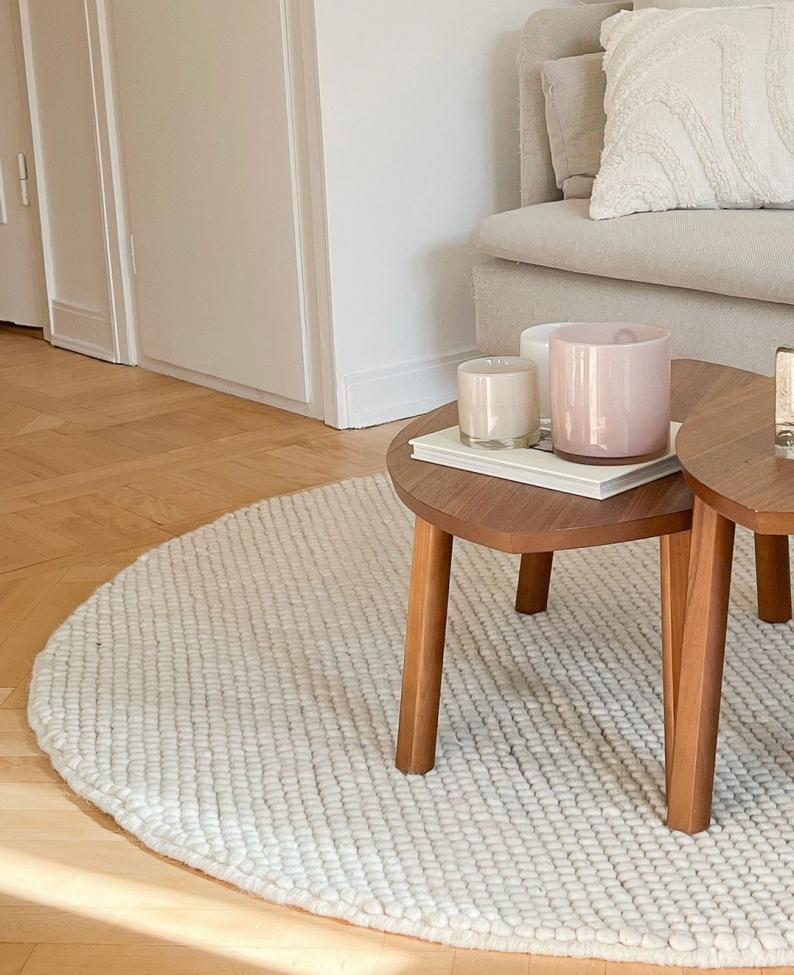 Kerek szőnyeg 'Avafors' 120cm - Bézs