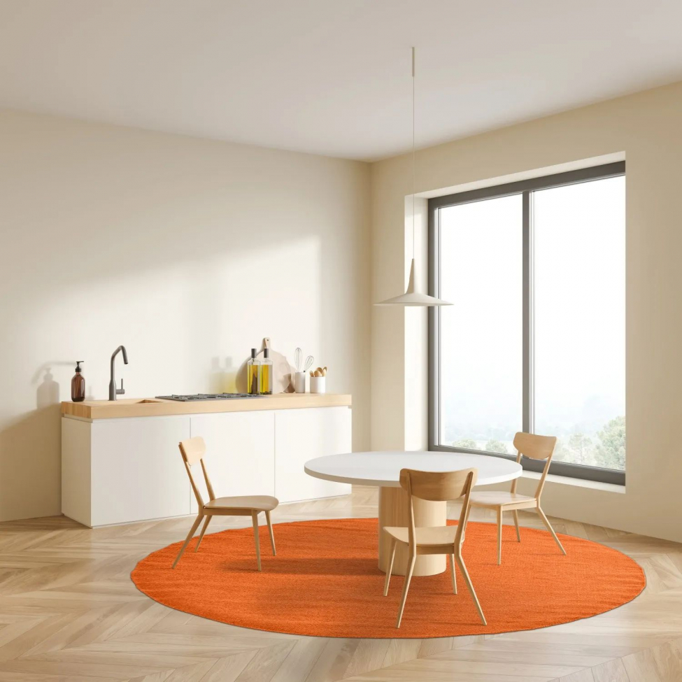 Kerek szőnyeg 'Hamilton' 240cm - Narancshéj