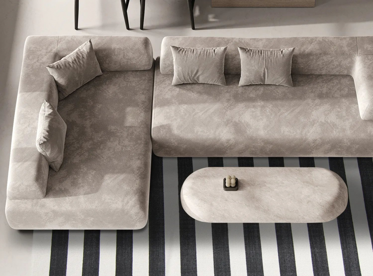 Pamut szőnyeg 'Nilo' 60x120cm - Fehér/Fekete