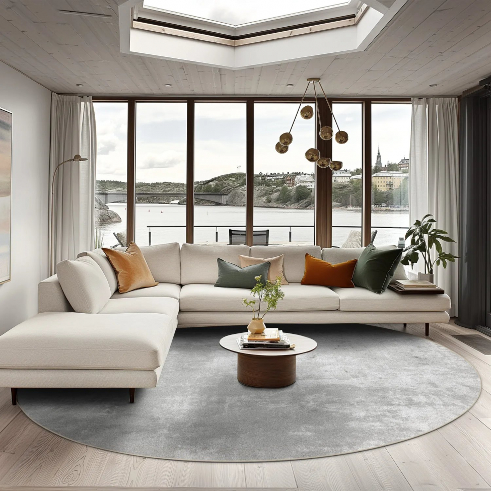 Kerek szőnyeg 'Lynton' 240cm - Szürke