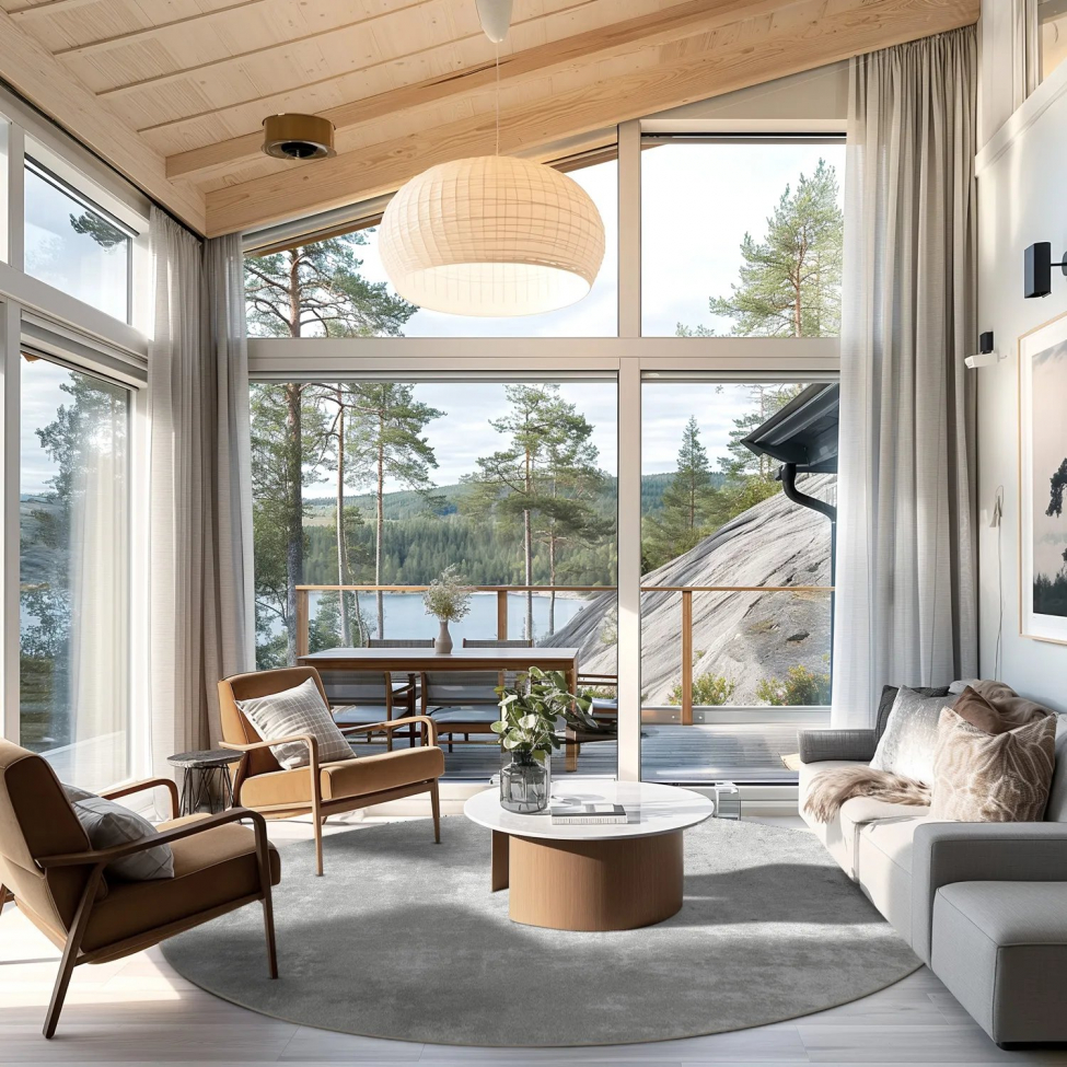 Kerek szőnyeg 'Lynton' 240cm - Szürke