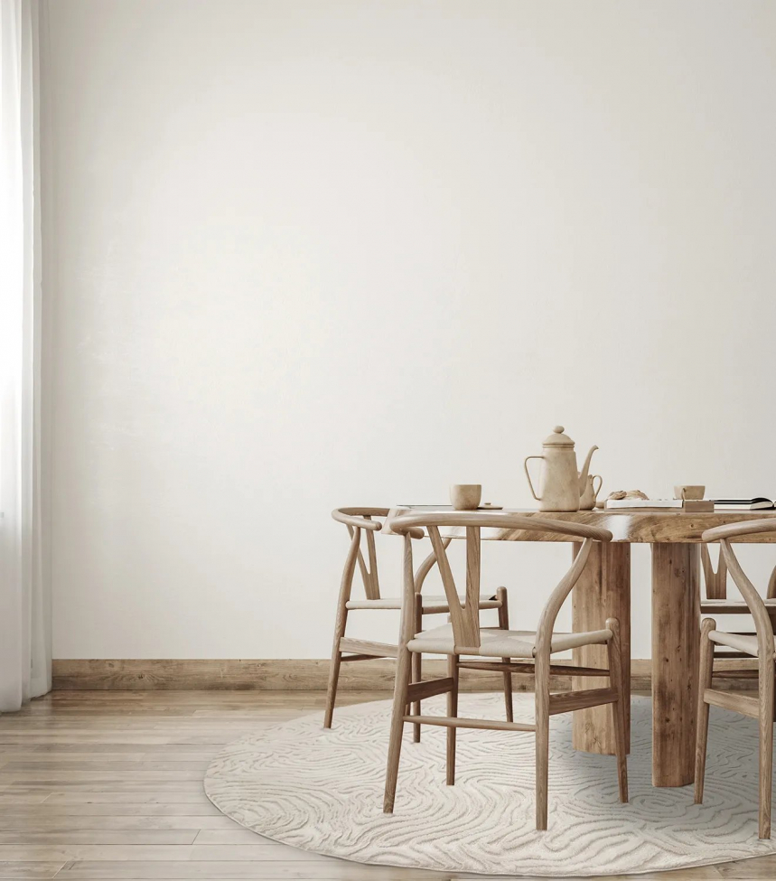 Kerek szőnyeg 'Amora' 200cm - Fehér