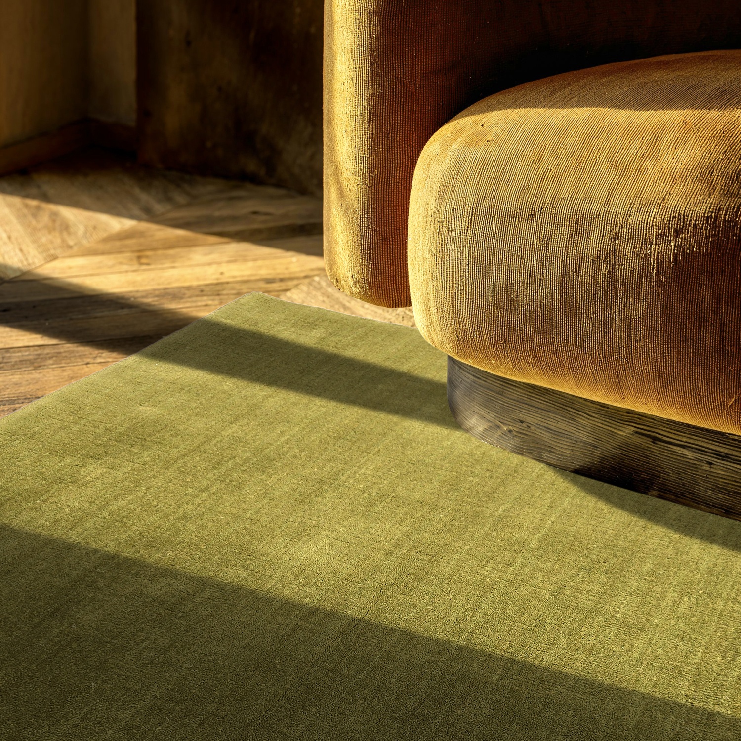 Gyapjúszőnyeg 'Rozen Handloom Wool Premium' - zöld