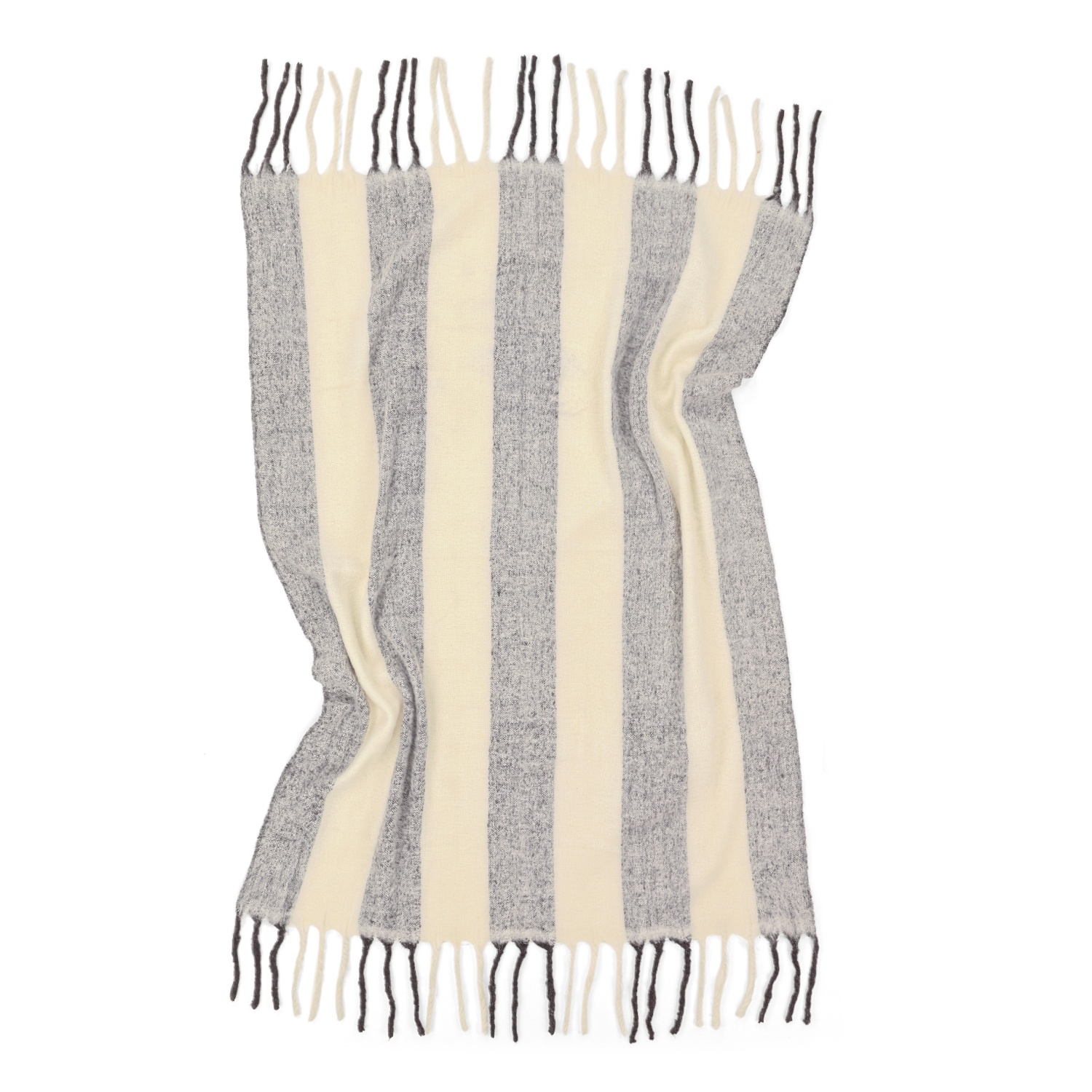 Kockás 'Beatriz Stripe' kockás takaró 130x170cm - Fekete/fehér
