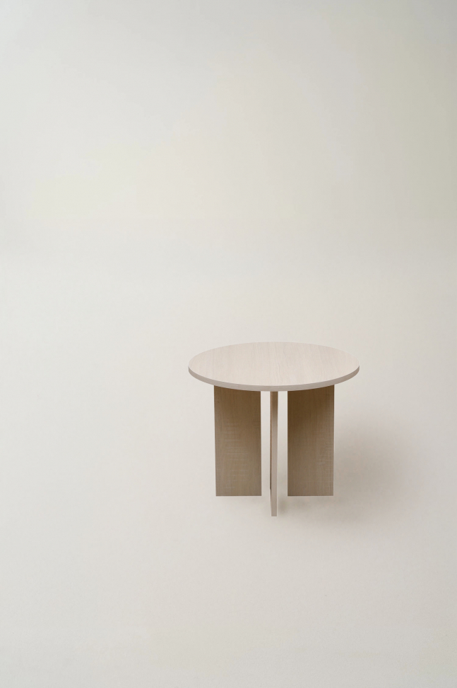 Kávézóasztal 'Créme' Kerek 55 cm - Fehér pigmentált