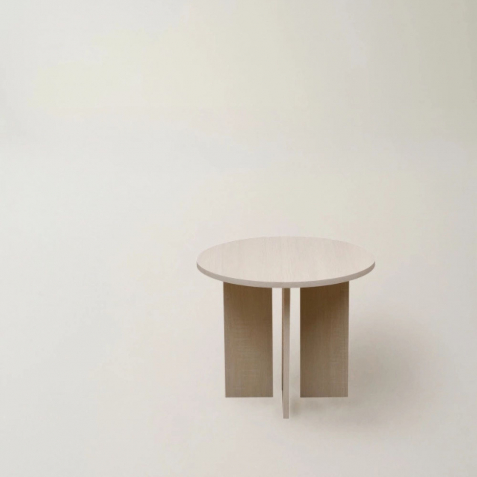 Kávézóasztal 'Créme' Kerek 55 cm - Fehér pigmentált