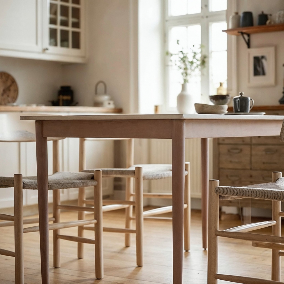 &Eacute;tkezőasztal 'Fager' 135 cm - Feh&eacute;r pigment&aacute;lt