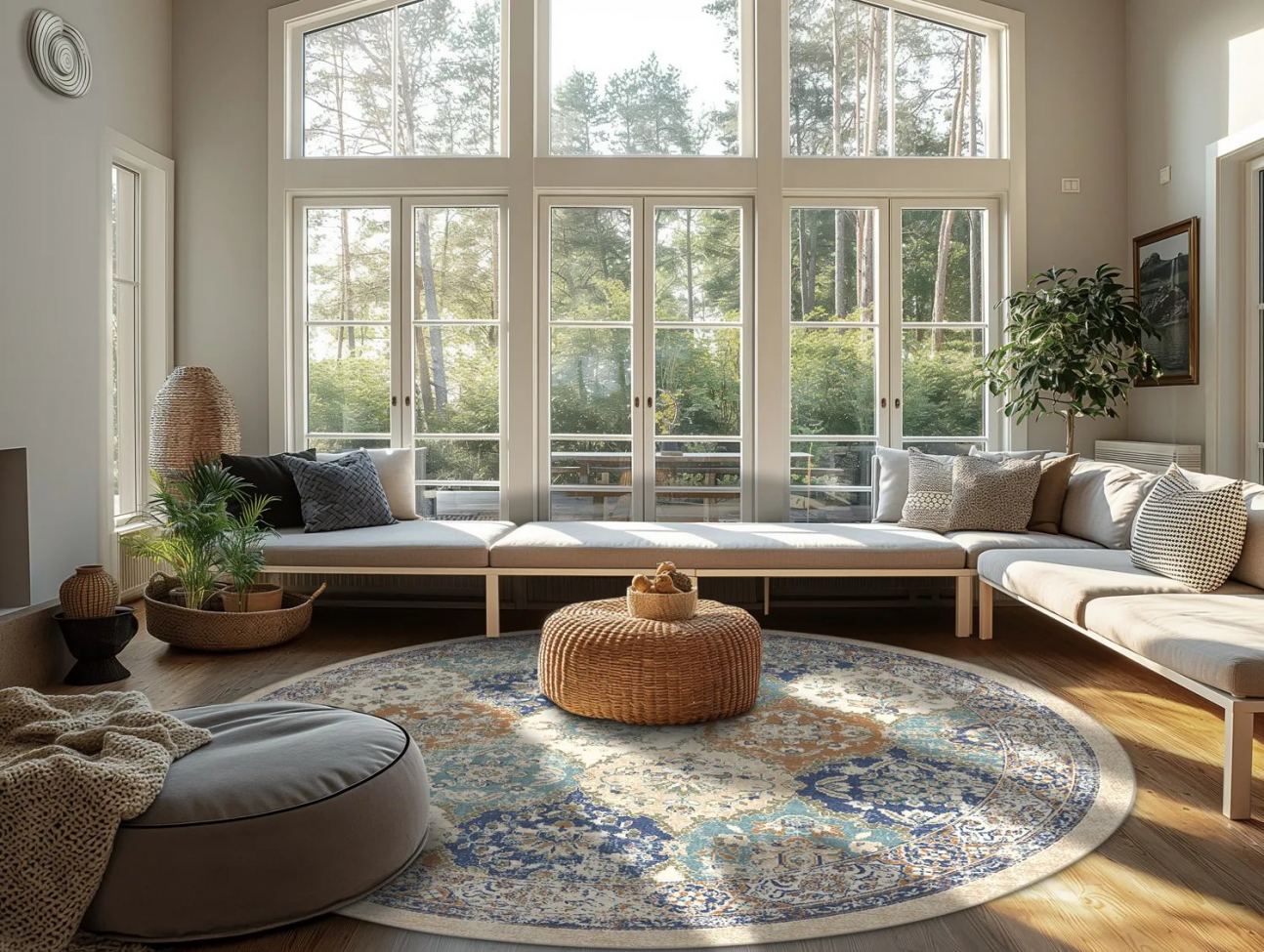 Kerek szőnyeg 'Bohemia' 160cm - Kék/Multi