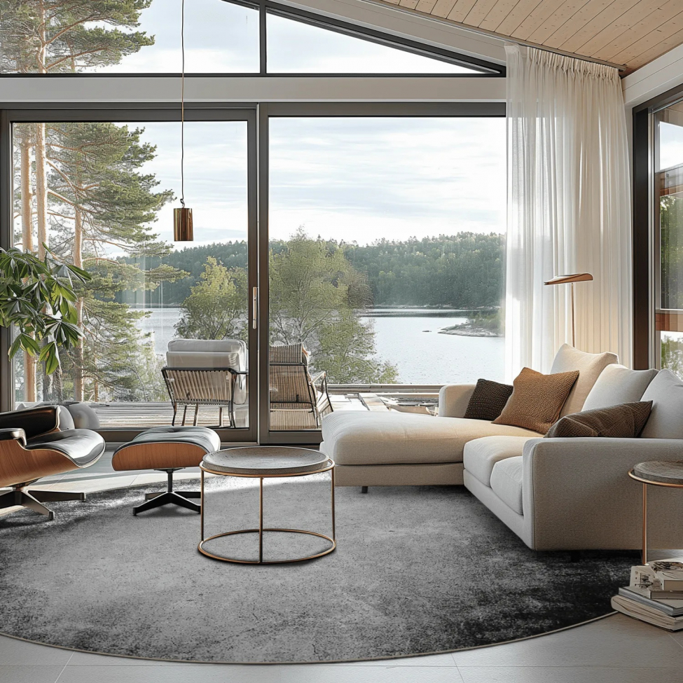 Kerek szőnyeg 'Megara' 200cm - Szürke