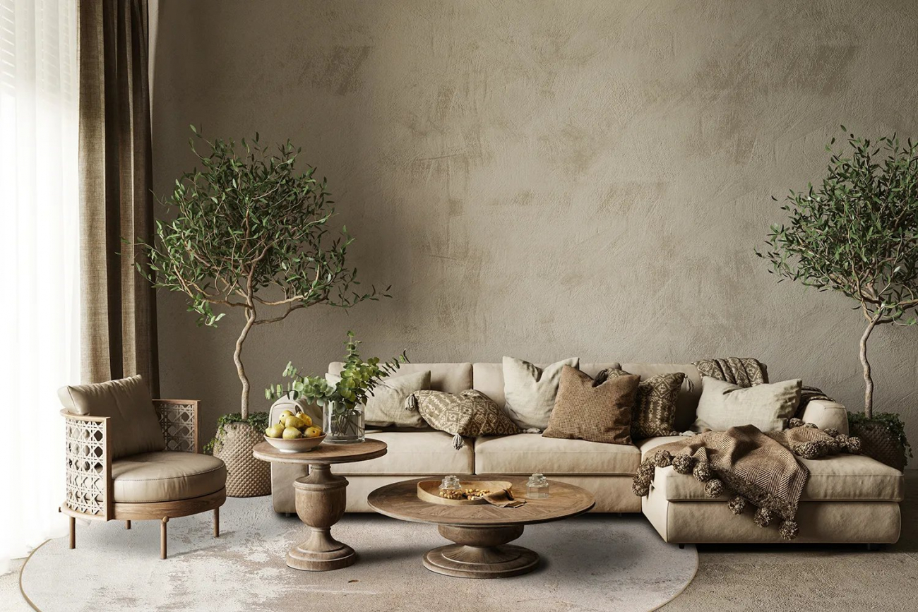 Kerek szőnyeg 'Bornos' 160cm - Beige/Szürke