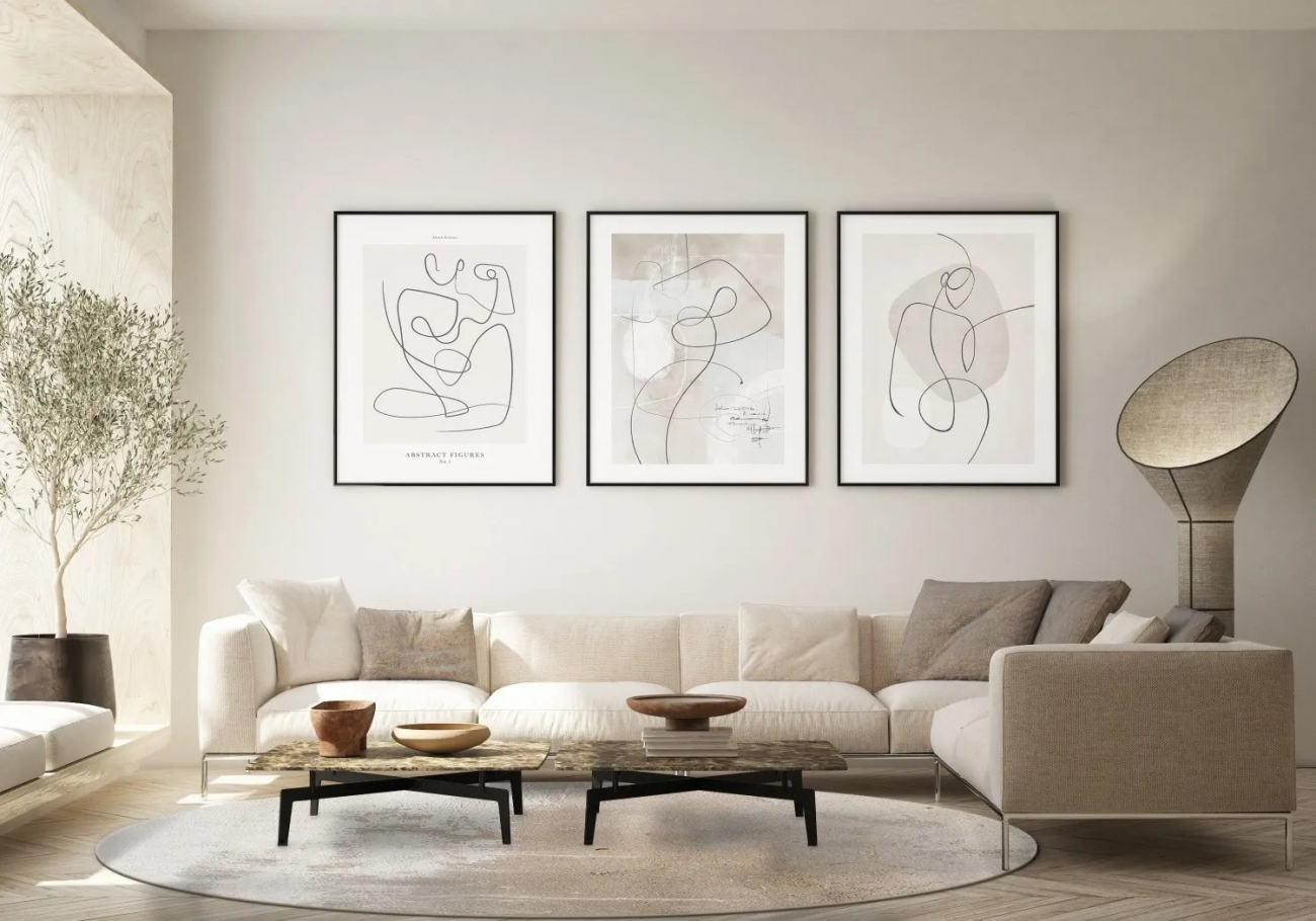 Kerek szőnyeg 'Bornos' 200cm - Beige/Szürke