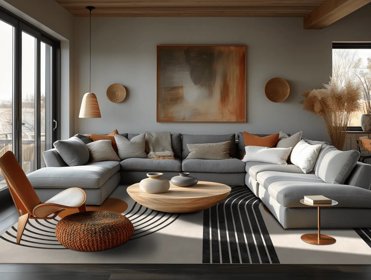 Wilton szőnyeg 'Moudania' 200x280cm - Bézs/Fekete/Orgona