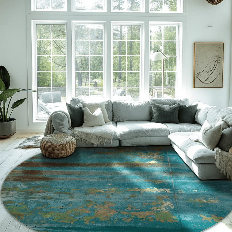 Kerek szőnyeg 'Domont' 160cm - Türkiz