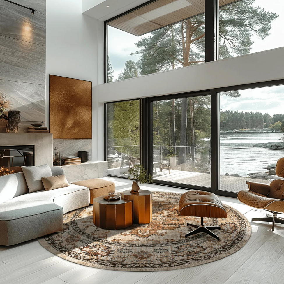 Kerek szőnyeg 'Siliana' 200cm - Bézs