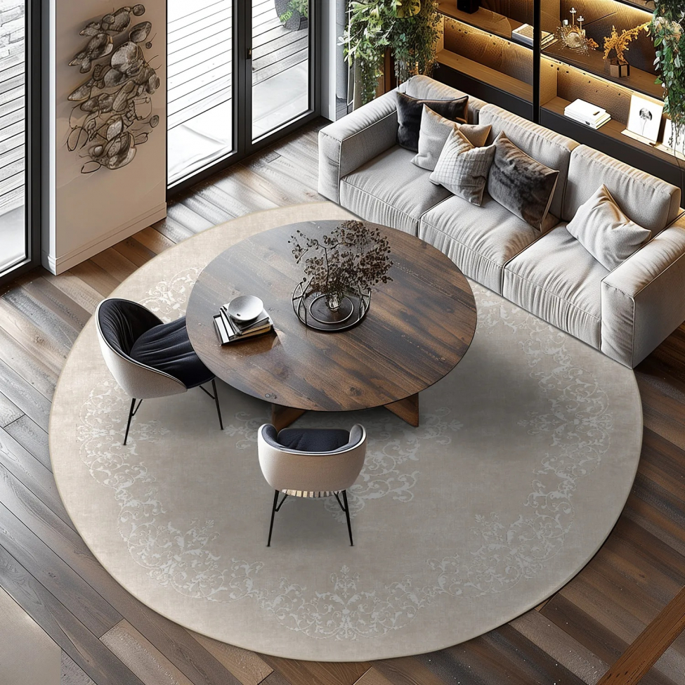 Kerek szőnyeg 'Santi' 120cm - Bézs/Fehér