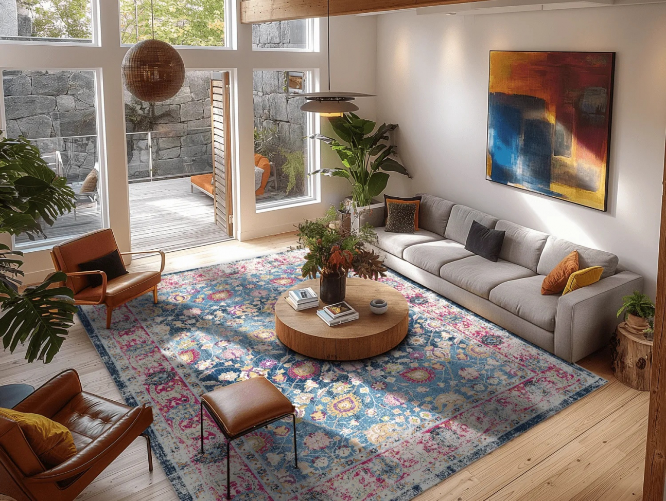 Wilton szőnyeg 'Bouhjar' 160x230cm - Kék/Rózsaszín/Többszínű