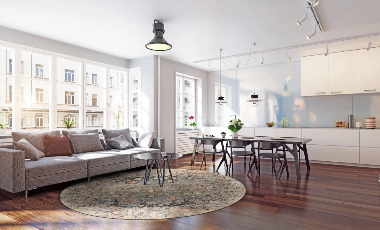 Kerek szőnyeg 'Bouhjar' 250cm - Bézs/Multi